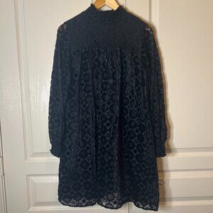 Uncle Frank Black Burnout Velvet Lined dress